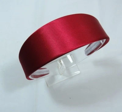Diadema clásica de satén de 1 3/4 pulgadas ROJA suave sin taco elegante D Foto 1 de 2