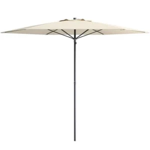 CorLiving Beach Umbrella 88"x88"x88" Steel in Warm White UV Protected Outdoor - Picture 1 of 2