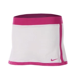 NWT NIKE GIRLS' DRIFIT BORDER TENNIS SKIRT (WHITE/DESERT PINK) 403580. $30 - Picture 1 of 2