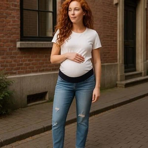 Levi Strauss Signature Gold Distressed Maternity Baby Bump Skinny Jeans. Size M - Picture 1 of 9