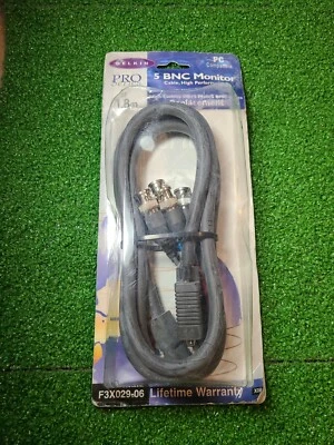 NEW BELKIN F3X029-06 PRO SERIES 5BNC MONITOR HIGH DENSITY DB15 MALE/5BNC MALES - Image 1 of 4