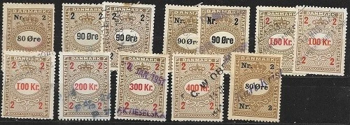 Denmark  LOT  12 Revenue YEAR 1949 TOBBACCO  Sales Tax  USED  FVF   SEE IMAGE - Image 1 of 1