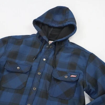Dickies Hooded Work Jacket Mens Large Blue Buffalo Check Performance Plaid - Image 1 of 4