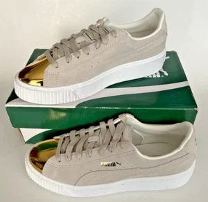 Scarpe sneakers PUMA scamosciate plateau bianco oro 36222-01 donna 9 - Foto 1 di 6