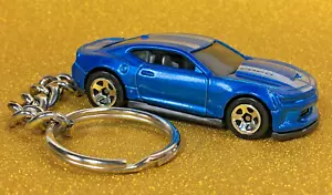 Keychain 2018 CHEVY COPO CAMARO (blue) CUSTOM MADE DIECAST KEY CHAIN KEYRING - Foto 1 di 8