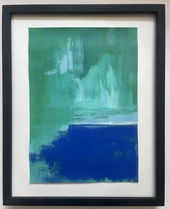 Helen Frankenthaler Painting Green Turquoise Green Artwork Artist American E6 - Picture 1 of 9
