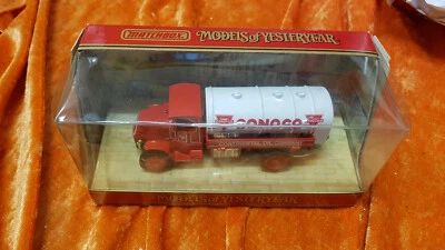 MM - Matchbox Models of Yesteryear Y-23B Mack AC (1930) weiss/rot "Conoco" OVP - Bild 1 von 3