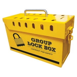 Medium Yellow Portable Group Lockout Box - fits 13 Locks - Picture 1 of 1
