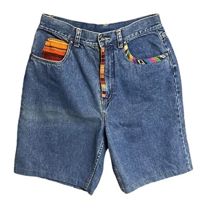 CL Carole Little Sport Jean Shorts Vintage Petites 10P Blue High Rise Embroidery - Picture 1 of 8