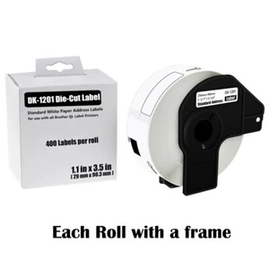 1Roll DK-1201 29mmx90.3mm Standard Paper Address Labels For Brother QL-570 580N - Picture 1 of 23