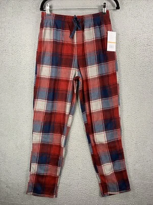 Perry Ellis Hombres Franela Pijama Pantalones Pequeños Cuadros Azul Rojo Blanco Nuevo con Etiquetas Prendas para Dormir Foto 1 de 4