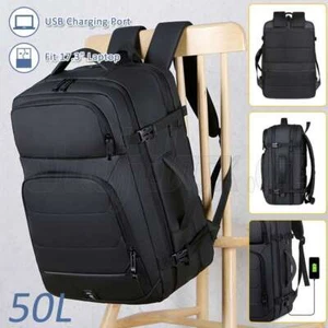 50L Large Men Waterproof Business Luggage Backpack Travel Bag School Laptop Bag - Picture 1 of 12