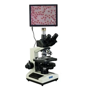 OMAX 40X-2500X 5MP Touchpad Screen Phase Contrast Trinocular Compound Microscope - Picture 1 of 8