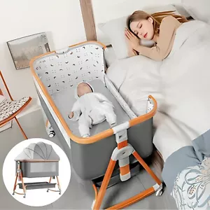 Baby Bassinet - 4 in 1 Baby Cot for Bed, 6 Levels Adjustable Height Bedside Bas - Picture 1 of 8