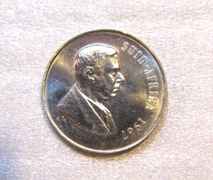 1967 Südafrika 1 Rand Dr. Hendrik French Verwoerd Silber unc Münze - Bild 1 von 5