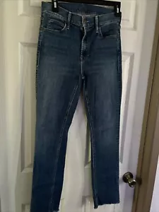 Pantalones de mezclilla Mother para mujer talla 27 The Mid Rise Dazzler tobillo deshilachado azul - Imagen 1 de 12