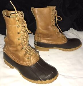 Vintage L.L.Bean  MAINE HUNTING SHOE  Leather Mid Calf Boot  Mens 5 / Womens 8
