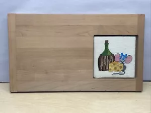 Sudberry House Butcher Block Cheeseboard Needlepoint Cottagecore 15” x 9” 1985 - Picture 1 of 8