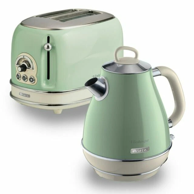 Ariete Retro Style Jug Kettle and Toaster Pack - Green