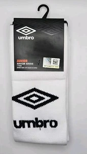 Umbro Youth Junior Boys & Girls Soccer Socks White 1 Pair Pack Shoe Size 3-9 New - Picture 1 of 2