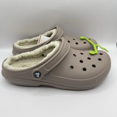 Zuecos Crocs clásicos forrados de piel beige tostado hueso talla 9 EE. UU. nuevos con etiqueta Foto 1 de 4