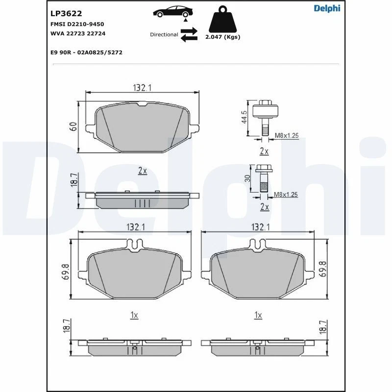 DELPHI Pastillas Freno Trasero Apto para Mercedes Clase G Gle GLS LP3622 - Imagen 1 de 1