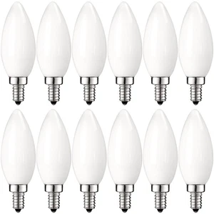 Luxrite LED Chandelier Light Bulbs E12 Dimmable 60 Watt 2700K 450lm UL 16-Pack - Picture 1 of 8