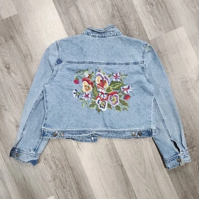 Newport News Jeanology коллекции вышитый Jean куртка Y2K цветочный коттедж - Изображение 1 из 4