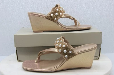 Kenneth Cole Reaction Sandalia Maureen Cuña Oro Rosa Zapatos Para Mujer Talla 8.5 Foto 1 de 4