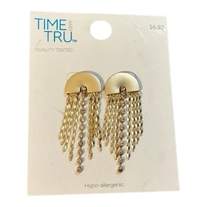 Time And Tru Dangle Rhinestone Earrings - Picture 1 of 1