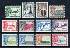 VIRGIN ISLANDS — SCOTT 102-113 — 1952 KGVI PICTORIAL SET — MH — SCV $50 - Picture 1 of 2