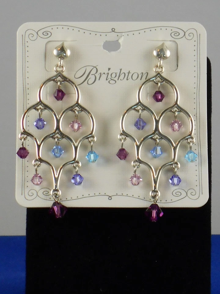 Brighton Silver Plated PRISM LIGHTS Blue Purple Chandelier Earrings JA8513 $78 - Image 1 of 1