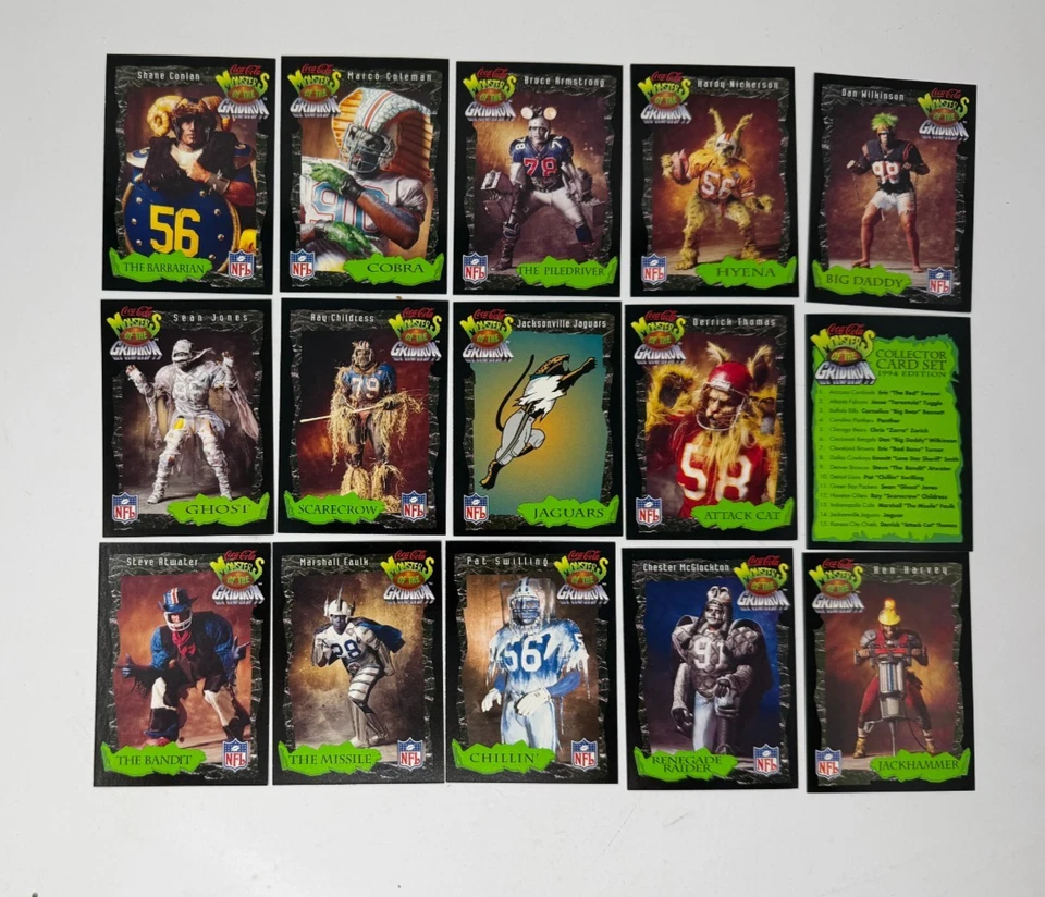 Lot of 15 1994 Coca Cola NFL Monsters Of The Gridiron Cards - Image 1 of 1