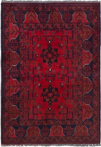 3'3" x 4'8" Traditional Oriental Hand-Knotted Wool Area Rug In Red - Picture 1 of 4