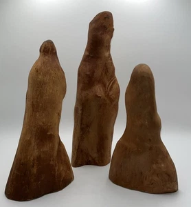 Louisiana Swamp Cypress Knees Set Of 3 Rustic Sculpture Art Swamp Roots - Picture 1 of 12