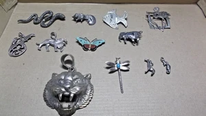 Ottimo lotto 12 spille vintage in argento sterling disegni animali 87 G - Foto 1 di 6