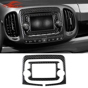 2x Consola de fibra de carbono 5" pantalla táctil decoración cubierta embellecedor para Fiat 500L 2014-2017 - Imagen 1 de 12