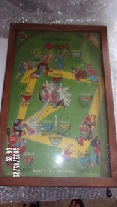 ANTIQUE  POOSH-M-UP, JR.s BASEBALL PINBALL TABLE   - RARE! - Picture 1 of 9