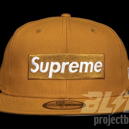 SS21 SUPREME CHAMPIONS BOÎTE LOGO NOUVELLE ÈRE CASQUETTE CHAPEAU BLÉ 8 2021