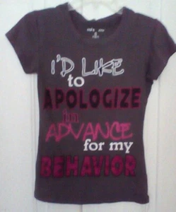 Camiseta morada para mujer que me gustaría disculparme de antemano por mi comportamiento talla pequeña - Imagen 1 de 3