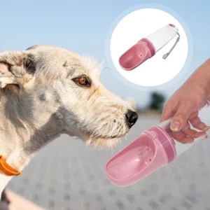 1 Stück Outdoor Tragbare Wasserflasche Entzückende Haustier Trinkwasser Feeder (Rosa) - Bild 1 von 12