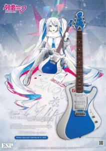 Hatsune Miku Guitar E-STREAM-Miku-Custom SNOW MIKU Edition EDWARDS Platinum JP - Picture 1 of 8