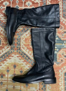 Eddie Bauer Riding Boots Tall Black Leather 7 - Picture 1 of 8