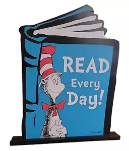Dr. Seuss Cat in the Hat Decoration Desktop Base Sign Read Teacher Appreciation - Picture 1 of 5