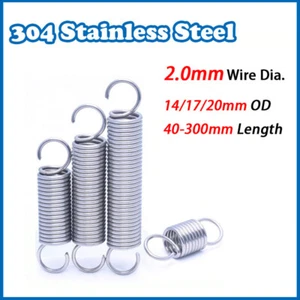 2mm Wire Dia Expansion Tension Extension Spring 14-20mm OD 304 Stainless Steel - Picture 1 of 12