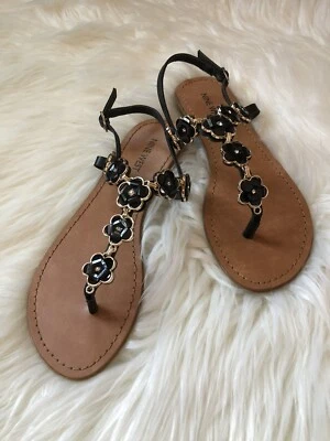 NIB Ninewest Black Flora Sandals size 7 - Image 1 of 4