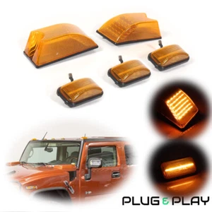 Amber LED Roof Marker Running Lights w/ Anti-Leak Seal Gaskets For Hummer H2 SUT - Picture 1 of 12