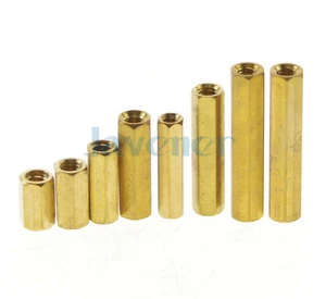 M2-M6 Female Length 3-60mm Hex Screw Brass PCB Standoffs Hexagonal Spacers - Picture 1 of 408