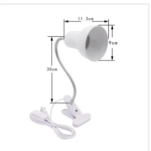 E27 Desk Lamp with Clamp Base and Adjustable Gooseneck EU US Plug in Clip Lamp f - Picture 1 of 13