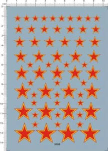 Universal Rusia Unión Soviética Estrella Roja Roundel Borde Amarillo Modelo Kit Calcomanía de Agua - Imagen 1 de 1